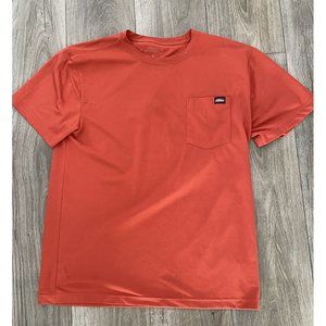 Dickies short sleeve polyester work shirt size large rust color